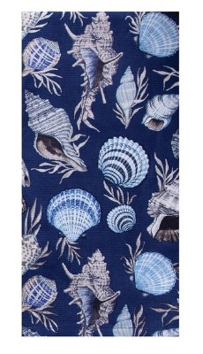 26" x 16" Dark Blue Shells Kitchen Towel