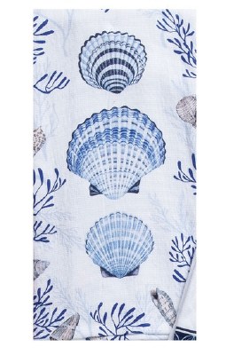 26" x 16" Three Blue Scallops Kitchen Towel
