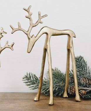 10" Large Gold Long Leg Deer