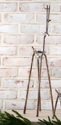 25" Lagre Bronze Deer Tealight Holder