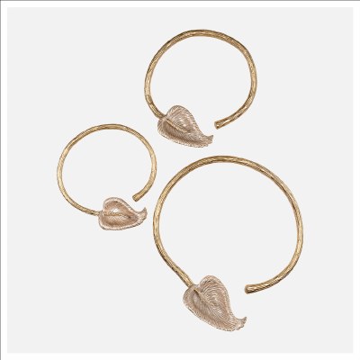 Set of Three 12'-18" Gold Calla Lily Metal Wall Ring