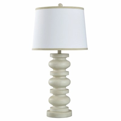 31" Ivory Polyresin Column Table Lamp