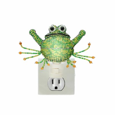 5" Green Frog Beaded Night Light