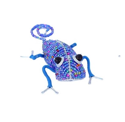 5.5" Dark Blue Beaded Chameleon Snippet