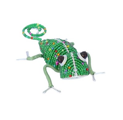 5.5" Green Beaded Chameleon Snippet