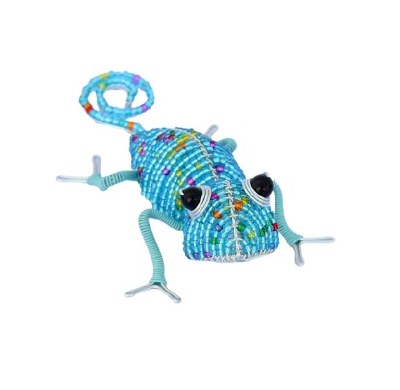 5.5" Light Blue Beaded Chameleon Snippet