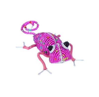 5.5" Pink Beaded Chameleon Snippet