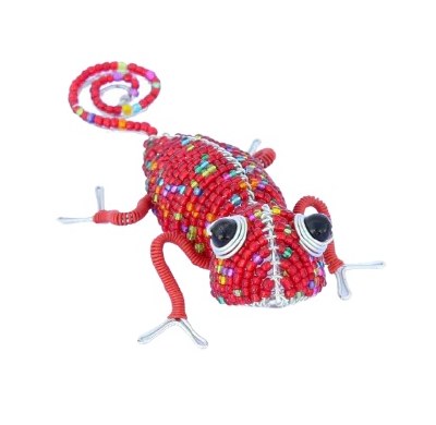 5.5" Red Beaded Chameleon Snippet