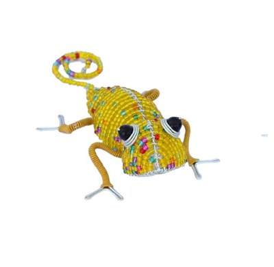 5.5" Yellow Beaded Chameleon Snippet