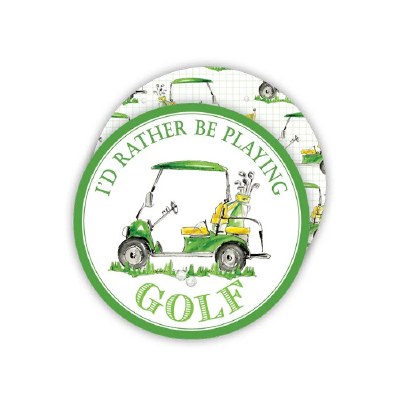 Pack of 20 4" Round "I'd Rather Be Playing Golf" Reversible Golf Coasters