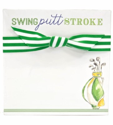 5.5" Sq Golf Clubs "Swing Putt Stroke" Note Pad