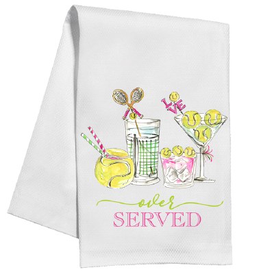 30" x 17" "Over Served" Tennic Cocktails Kitchen Towel