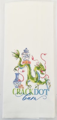 30" x 17" "Crack Dot Bam" Mahjong Dragon Kitchen Towel