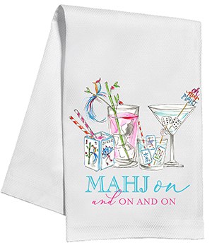 30" x 17" "Mahjon and On and On" Mahjong Cocktails Kitchen Towel