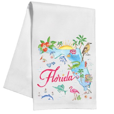 30" x 17" "Florida" State Map Kitchen Towel