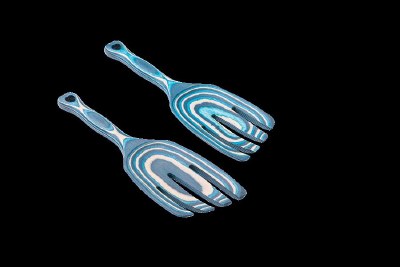 Set of Two 12" Blue Abyss Wood Salad Hands