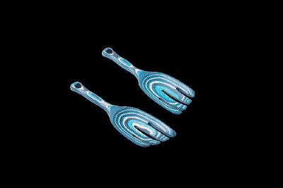 Set of Two 9" Blue Abyss Wood Salad Hands