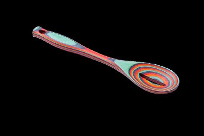 12" Multicolor Shakka Wood Slot Spoon