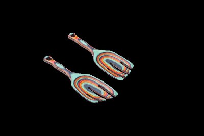 Set of Two 9" Multicolor Shakka Wood Salad Hands