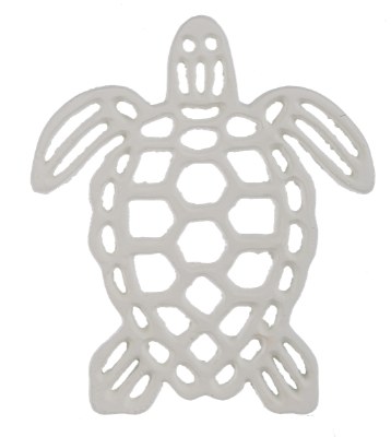 7" Beige Metal Turtle Trivet