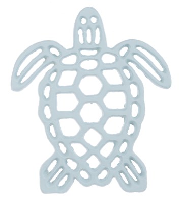 7" Blue Metal Turtle Trivet