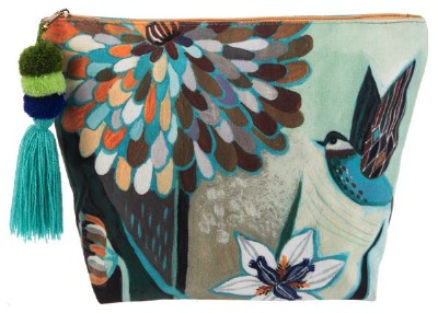 6" x 9" Blue Bird Floral Pouch