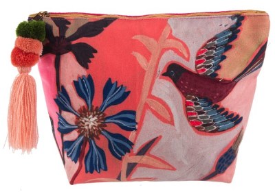 6" x 9" Red Bird Floral Pouch