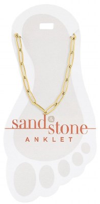 Gold Toned Paper Clip Chain Anklet