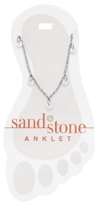 Silver Toned Ball and Cubic Zirconia Dangle Anklet