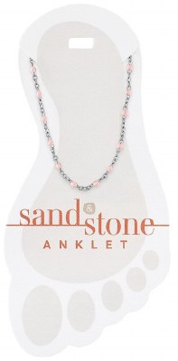 Silver Toned Chain and Pink Beads Anklet