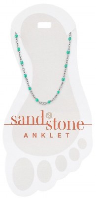 Silver Toned Chain and Blue Beads Anklet
