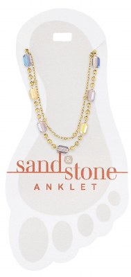 Gold Toned Petite Multipastel Beaded Duo Chain Anklet