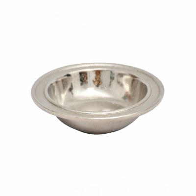 5" Round Silver Bowl With a Textured Rim