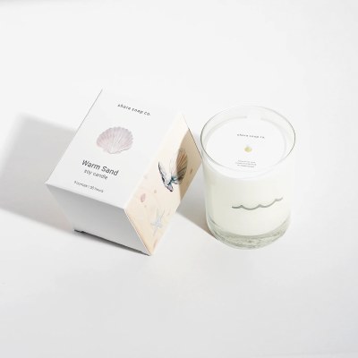 9 Oz Warm Sand Fragrance Glass Jar Candle With a Cocktail Recipe