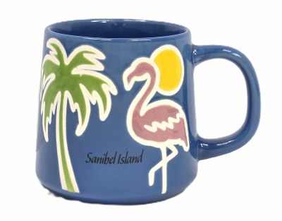 16 Oz Sanibel Island Flamingo Artisan Ceramic Mug