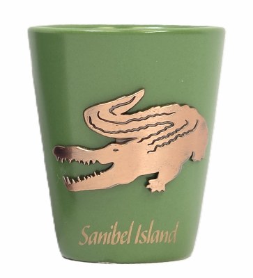 2 Oz "Sanibel Island" Alligator Emblem Shot Glass