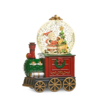 8" LED Santa Globe on a Train Lantern