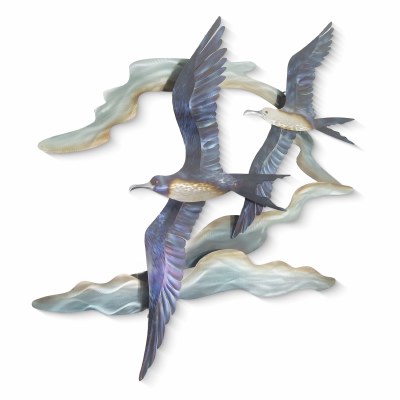 39" Two Frigate Birds Metal Plaque MM219