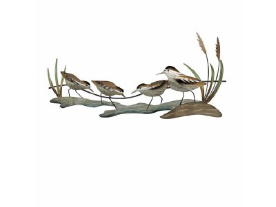 33" Sandpipers & Sea Oats Metal Plaque