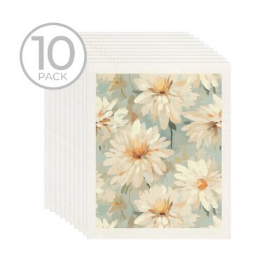 Pack of 10 Watercolor Daisy Sponge Cloth