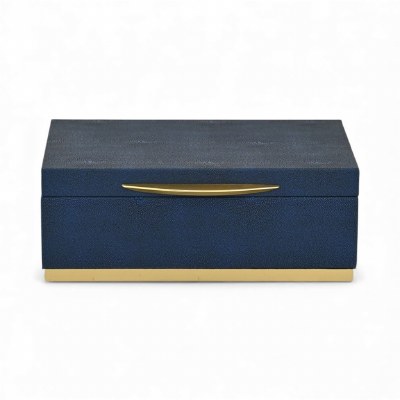8" x 12" Navy and Gold Decorative Box