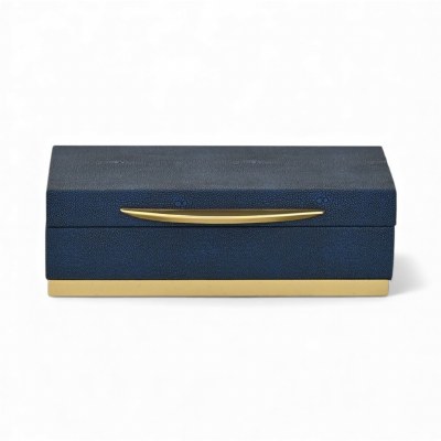 5" x 10" Navy and Gold Decorative Box