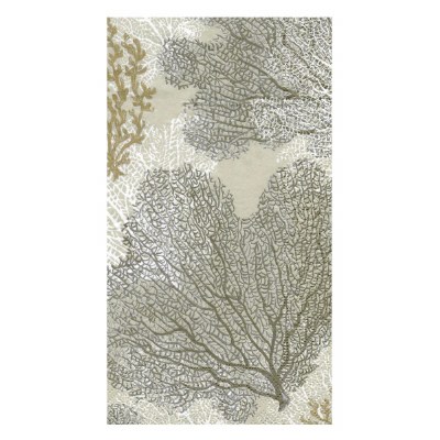 8" x 5" Taupe Seafans Coastal Guest Towels