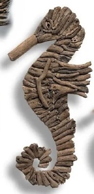 Medium Coastal Driftwood Seahorse Wall Art Plaque