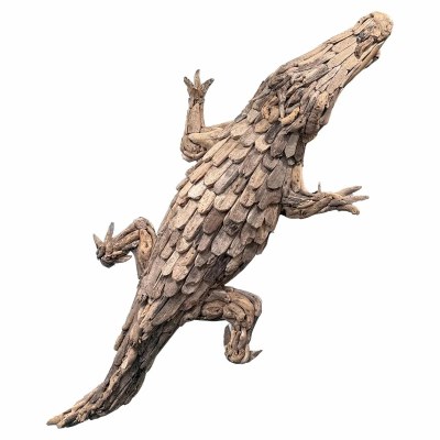 24" x 58" Coastal Driftwood Alligator Wall Art Plaque