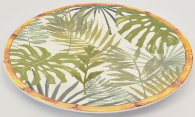11" Round Palm Tree Melamine Dinner Plate