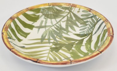 9" Round Palm Tree Melamine Low Bowl