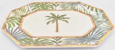 12" x 16" Octogon Palm Tree Melamine Serving Platter