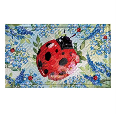 18" x 30" Ladybug and Florals Doormat