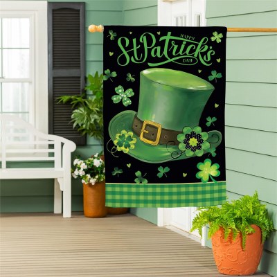 Large St. Patrick's Day Green Leprechaun Hat Flag